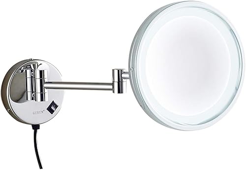 Miroirs de Maquillage de vanité de bâti de Mur 8,5 Pouces de lumières LED de Salle de Bains d'hôtel rasant Le cosmétique grossissant avec la Prise Double se Pliant des de Mur,10X - Nail Gallerys
