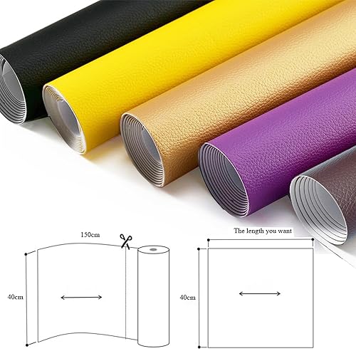 DIKARIYA Patch de Réparation en Cuir, Simili Cuir Autocollant,Patch Cuir Auto-adhésif Rénovation,Kit Reparation Cuir pour Canapés/Sièges de Voiture/Meubles/Vestes Marron Noble 40x150CM - Nail Gallerys