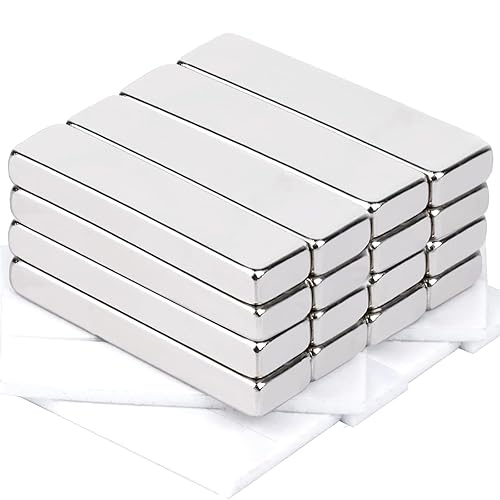 Aimants, Pack de 16 Aimants Puissants, Aimants Rectangulaires 40x10x5 mm, Aimants pour Réfrigérateur, pour Tableau Magnétique, Armoire de Cuisine, Tableau Magnétique - Nail Gallerys