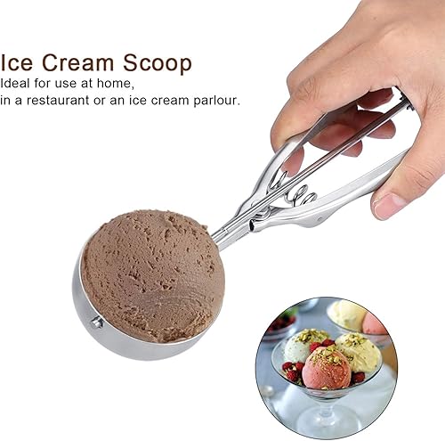Cuillère à crème glacée, cuillère à biscuits pour la cuisson, cuillère à muffins en acier inoxydable, avec gâchette, collection de cuisine de cuisson, pâte mesurée à ressort (6CM) - Nail Gallerys