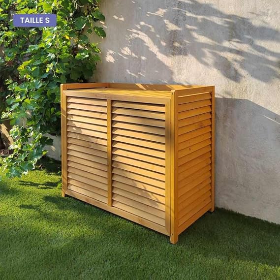 COFFRE CLIM Cache Climatiseur Bois Pivert - Conception Francaise - Couleur Miel - Nail Gallerys