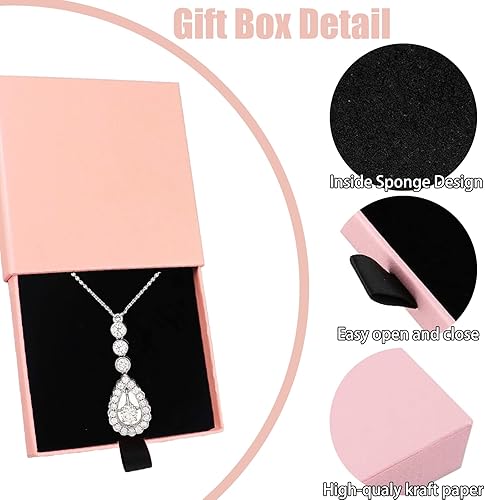 4 Pièces Boite Cadeau Bijoux,Boîte à Bijoux en Carton,Boite Emballage Bijoux Pour Collier, Boucles D'oreilles, Bague,Bracelets - Nail Gallerys