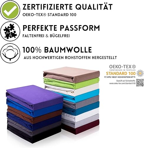 Hometex Premium Textiles Drap-Housse Topper Drap-Housse jusqu'à 10 cm de Hauteur de Barre | Drap pour sommier tapissier Topper | 100% Coton ÖKO-TEX Standard | Gris 140-160 x 200 cm - Nail Gallerys