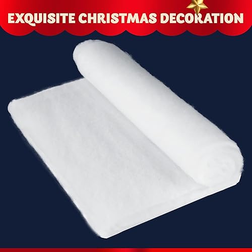 JOYIN Rouleau de couverture de neige artificielle épaisse et douce pour décoration de Noël, village, pied du sapin de Noël et fêtes hivernales Blanc 38 cm x 3 m - Nail Gallerys