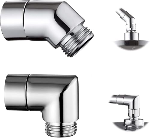2 pièces 90°/135° Coude Inclinaison Adaptateur de Pommeau de Douche, Laiton douchette Adaptateur, Douchette à Main de Salle de Bain Douchette, pour Interface Universelle de 1/2 Pouce Douchette (Noir) - Nail Gallerys