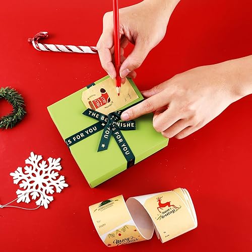 GEEHUA Lot de 300 étiquettes autocollantes de Noël pour cadeaux de Noël, étiquettes nominatives, papier cadeau Père Noël, autocollants décoratifs pour les fêtes, les anniversaires, les emballages - Nail Gallerys