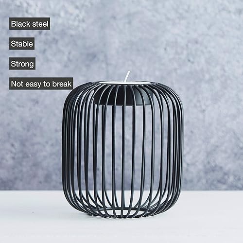 Point-Virgule Wire bougeoir Noir 17cm H 22.5cm - Nail Gallerys