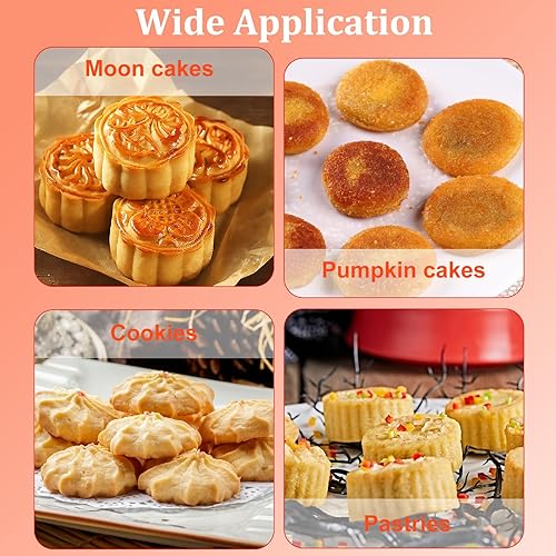 GZhaimai Lot de 2 tampons à biscuits de 100 g, moule à gâteau de lune multifonction avec 14 moules à presser et 2 brosses en silicone pour gâteaux de lune, biscuits de Noël, gâteaux - Nail Gallerys