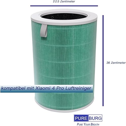 PUREBURG Filtre de Rechange Compatible Avec Purificateur d'Air Xiaomi 4 Pro H13 - 4 Étapes de Filtration, Charbon Actif, 2 en 1 (Ne Convient Pas Pour Xiaomi 4, 4 Lite) - Nail Gallerys