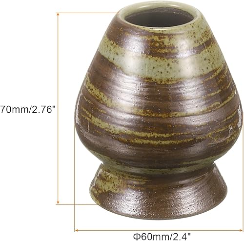 sourcing map Support Chasen en céramique de 70 mm pour fouet à matcha traditionnel, accessoires pour dégustation de thé, marron - Nail Gallerys