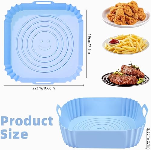 22CM Air Fryer Accessoires, 4 Pièces Moule Silicone Air Fryer, Réutilisable Friteuse Air Chaud Silicone Papier - Nail Gallerys