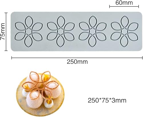 Moule en silicone en dentelle creuse 3D - Pour décoration de gâteaux - Pour décoration de gâteaux - Motif floral - 27 x 7,6 x 0,3 cm - Nail Gallerys