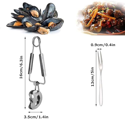 2 pièces Pinces à Escargots Pince à Crustacés Tête Creuse Clips +2 pièces Fourchettes à Escargots Escargot Pinces Et Fourchettes Cuisine Nourriture Pinces Servant Pince pour La Maison Restaurant Hôtel - Nail Gallerys