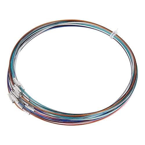 UNICRAFTALE 80 pièces 44.45 cm DarkGray Fil Collier en Acier Inoxydable Fil Collier Tour de Cou Collier avec Laiton Vis Fermoir Fil Collier Fabrication de Bijoux, Diamètre 14.5 mm - Nail Gallerys