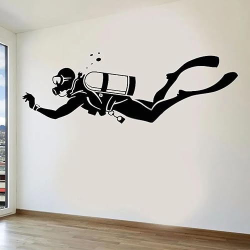 SHELOG Plongeur Sports extrêmes eau salle de bain vinyle autocollant mural salon salle de bain décor à la maison auto-adhésif beau autocollant cadeau - Nail Gallerys