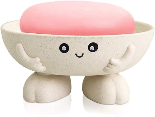 Yrzper Porte-savon mignon porte-savon pour enfants créatif beau bar plateau à savon compteur pour douche salle de bain plan de travail de cuisine (rose) - Nail Gallerys