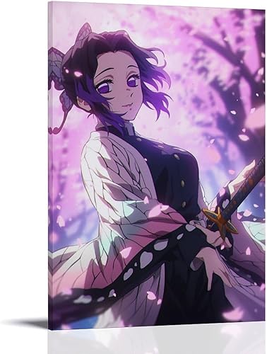 nuomesc Demon Slayer Shinobu Poster au personnage de Kocho Peinture décorative sur toile Art mural pour salon, chambre à coucher, 30 x 45 cm - Nail Gallerys