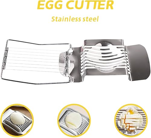 Coupe-œufs en acier inoxydable,Coupe oeuf à la coque Professionnel,Toqueur à oeuf,Oeuf Trancheuse Cutter,Egg Cutter Slicer Tranches en Métal,Ouvre Oeuf Coque,Casse Oeuf à la Coque,Coupe oeuf Coque - Nail Gallerys