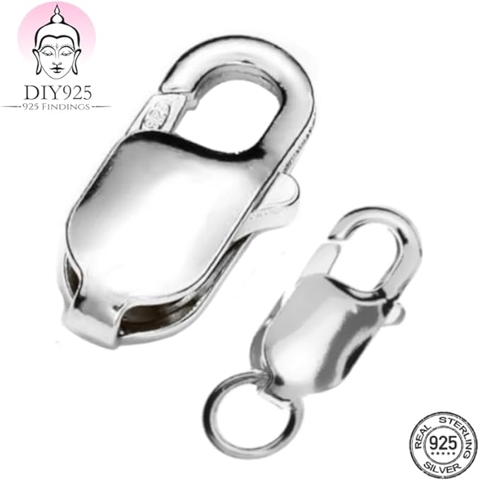 My-Bead 1 pièce Fermoir mousqueton 16mm Argent 925 sans nickel pour Bracelets et Colliers Qualité par Bijoutier DIY - Nail Gallerys