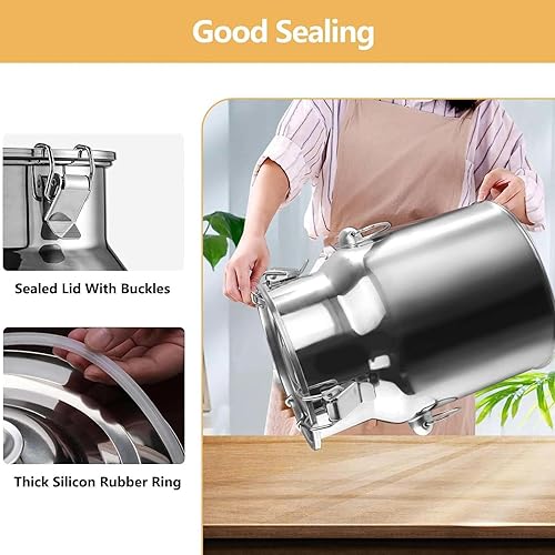 201 Pot a Lait INOX Bidon De Transport De Lait De Ferme Bidon De Baratte À Lait Pot Seau À Vin Baril Seau À Eau Huile Réservoir À Thé KK,withfaucet-5L - Nail Gallerys