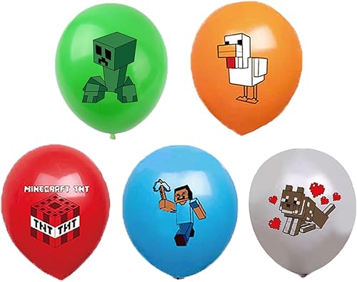Krilucly Lot de 20 ballons de décoration d'anniversaire, ballons de décoration de fête, accessoires de fête de jeu, ballons en latex, accessoires de fête pour garçons - Nail Gallerys