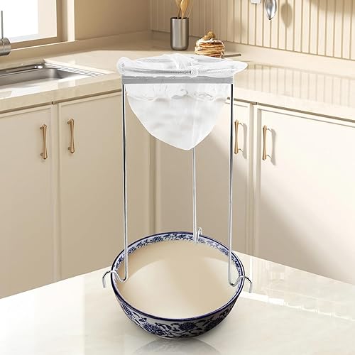 Stainless Jelly Strainer Kit with Mesh Bag – Kitchen Filtering Rack for Fruit Juice, Bone Broth, Nut Milk, Homemade Vinegar | Easy Clean Food Filter for Canning, Cooking, Jams, Marmalade, Yogurt - Nail Gallerys