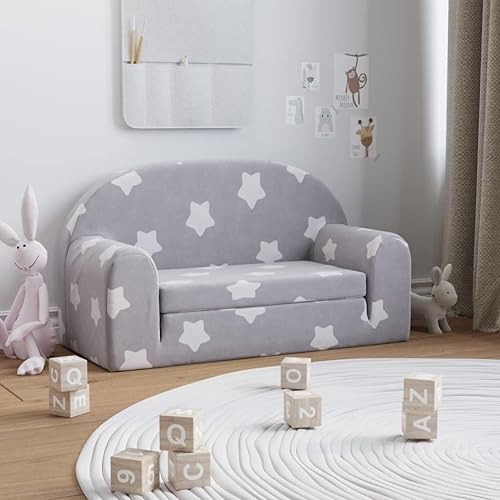 Générique Canapé-lit Enfant 2 Places Gris Clair étoiles Peluche Douce,Meubles,Mobilier pour bébés & Tout-Petits,Gris,6.06 LB,357022 - Nail Gallerys