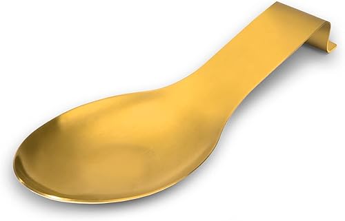 Repose-cuillère en Acier Inoxydable Support de Spatule Support de Louche Repose-ustensiles de Cuisine pour Comptoir de Cuisine, Passe au Lave-vaisselle 1 Pièce (Dorée) - Nail Gallerys