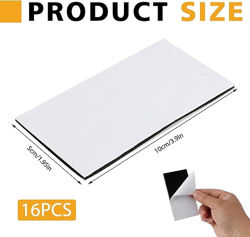 16PCS Scratch Autocollant Double Face, Bandes Auto Agrippantes Adhésives 5x10 cm, Scratch Puissant Réutilisable pour Fixation Murale Maison Bureau École, Idéal pour Bricolage Organisation Décoration - Nail Gallerys