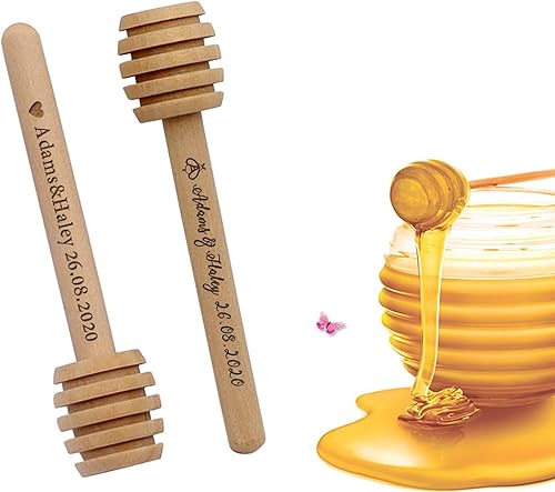 MINXLTD Cuillère À Miel en Bois Personnalisée, Bâtonnets De Miel Gravés, Cadeaux De Mariage for Invités, Abeille À Miel, Bâtonnet À Miel Personnalisé, Cadeau De Baptême for Invités(20pcs,8cm) - Nail Gallerys