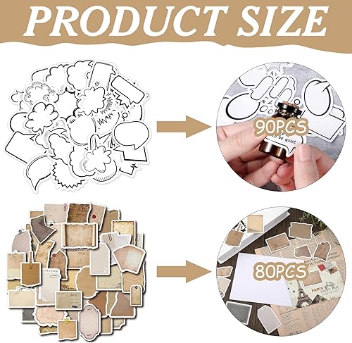 Dryxog 170 PièCes Stickers Scrapbooking, Stickers, Autocollants Vintage, Scrapbooking pour Scrapbook Album Photo Diy Journaling Autocollant Cahier DéCoration AdhéSif Artisanat - Nail Gallerys