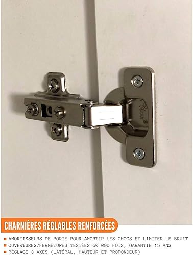 Cuisineandcie - Meuble haut de cuisine Eco Blanc Brillant 2 portes L 60 cm - Nail Gallerys