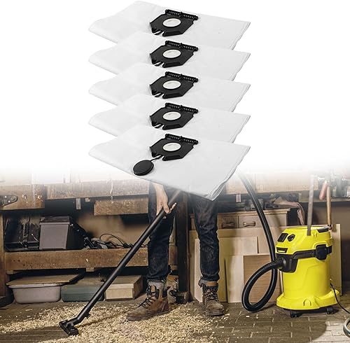 Lot de 5 sacs d'aspirateur pour Karcher 2.889-154.0 NT, 30/30 L, en tissu non tissé, pièces de rechange - Nail Gallerys