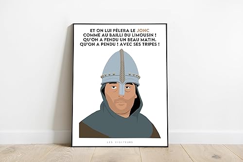 Les visiteurs - Godefroy de Montmirail - Affiche minimaliste - Poster - Impression (Les poulardes, 20 * 27cm) - Nail Gallerys