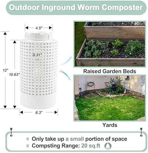 Composte, bac à compost en PVC avec couvercle, sacs de compost pour la cuisine, le jardin, la cour - Nail Gallerys