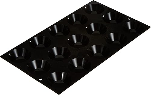 De Buyer - Plaque de 15 mini-Tartelettes MOUL'FLEX en silicone - 17,5 x 30 cm -, Noir - Nail Gallerys