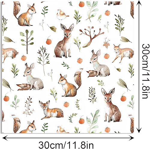 Lot de 24 feuilles de papier aquarelle animaux de la forêt - 12 designs - Papier de scrapbooking - Papier de fond de 30,5 x 30,5 cm - Nail Gallerys