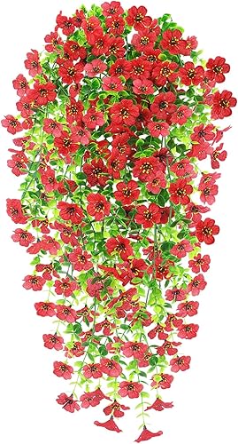 Epaing 2 Pièces Fleurs Artificielles, Artificielles Murales Suspendues Fleurs Extérieures Paniers Mur de Fleur, Plantes Artificielles pour Célébration Cuisine Jardin Bureau(Rose Pink) - Nail Gallerys