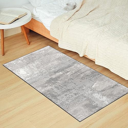 MONECER Tapis Passage Couloir antidérapant au Metre 60x80cm Lavable Gris Moderne Abstrait Tapis pour Cuisine Chambre Salon, Matière Polyester, Largeur 40-120cm Breit - Nail Gallerys