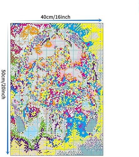 Wallphantom Paysage naturel Kits de point de croix pour adultes,Forêt de la montagne enneigée,canevas point de croix,debutant broderie point de croix imprimé,décoration murale,16x20in - Nail Gallerys