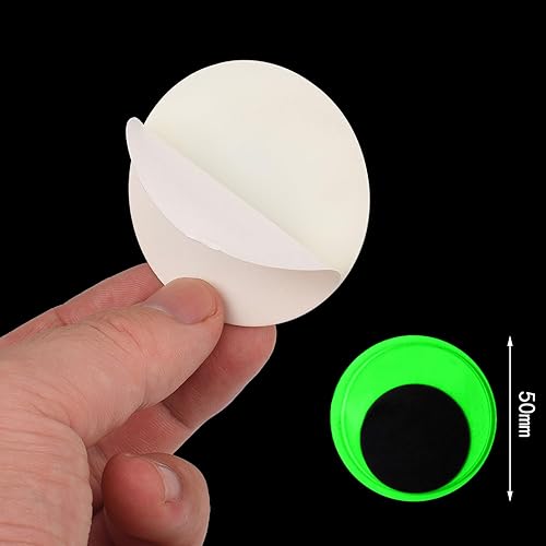 Lezevn Lot de 6 yeux mobiles autocollants ronds phosphorescents pour loisirs créatifs, cadeaux, souvenirs (50 mm) - Nail Gallerys