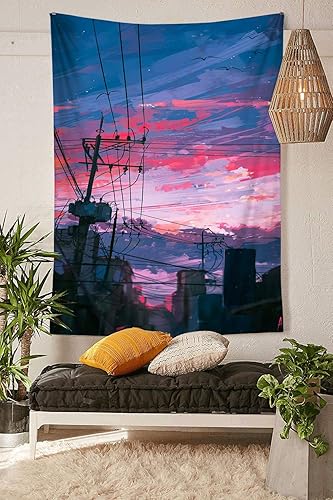 YISUMEI Tapisserie murale en fil de fer style animé pour dortoir, salon, chambre à coucher, 150 x 200 cm - Nail Gallerys