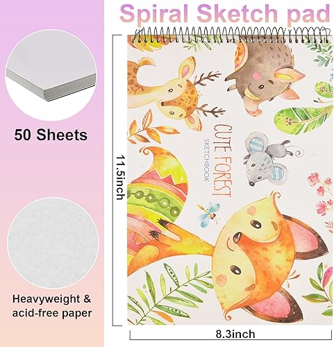 MEMX Carnet de Croquis pour Les Enfants, A4 21x29CM 100 Pages (110 g/m²), Spirale Relié Artistiques Cahier de Dessin, Papiers Sans Acide Durable pour la Peinture ou Gribouillage, Blanc. - Nail Gallerys