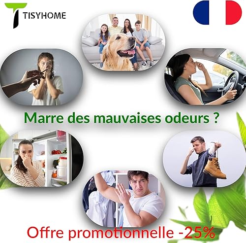 TISYHOME sac charbon actif bambou purificateur odeur maison absorbeur purifiant air naturel anti moisissure sachet desodorisant armoire linge chaussures frigo gants sport voiture Satisfait/Remboursé - Nail Gallerys