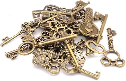 PULABO Mixte Pack de 40 clés Vintage Antique Bronze Charms clé ensemble pour la fabrication de bijoux de bricolage Utilisation rentable et durable haute qualité - Nail Gallerys