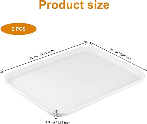 Lot de 2 plateaux de service rectangulaires - Plateau de cuisine - Plateau de petit-déjeuner - Plateau de service - Plateau de service - Plateau de service - Plateau à café - Plateau de service - Nail Gallerys