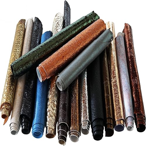 LA GARZARARA - Coups de cuir effet craquelé - Minimum 25 x 20 maximum 40 x 40 – 1 kg - Sélection aléatoire pour la couture et la fabrication artisanale - Finitions et couleurs variées - B102 - Nail Gallerys