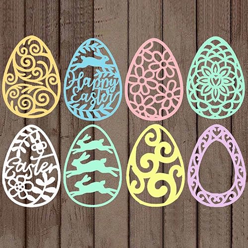 OTCRAFT Lot de 8 matrices de découpe en métal en forme d'œufs de Pâques pour la fabrication de cartes, le scrapbooking, le papier, les loisirs créatifs, les pochoirs en métal, les pochoirs en métal, - Nail Gallerys
