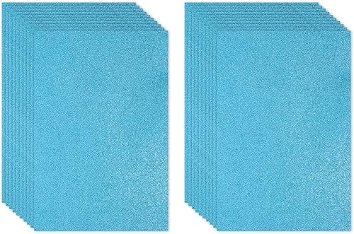 PATIKIL Feuille de Mousse Pailletée EVA Brillante Bleu Clair 11 x 8 Pouces 2 mm d'Épaisseur Feutre Pailleté EVA pour Projets d'Artisanat DIY, 20 Pièces - Nail Gallerys