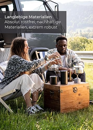 Lambda Coffee® Cafetière isotherme en acier inoxydable I 0,6 l – 3 tasses Dusk Blue Blue I 3 tailles disponibles I Cafetière en acier inoxydable | Double paroi : garde au chaud longtemps I Cafetière - Nail Gallerys